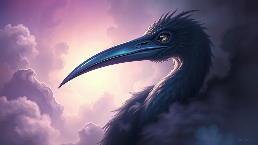 Dream symbol: long beaks: scenarios: Dream about a long beak belonging to a mythical creature