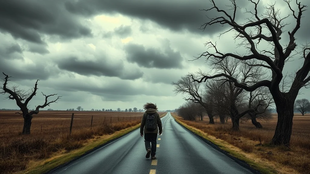 Dream symbol: windy country road: scenarios: Dream of a Windy Country Road on a Cloudy Day