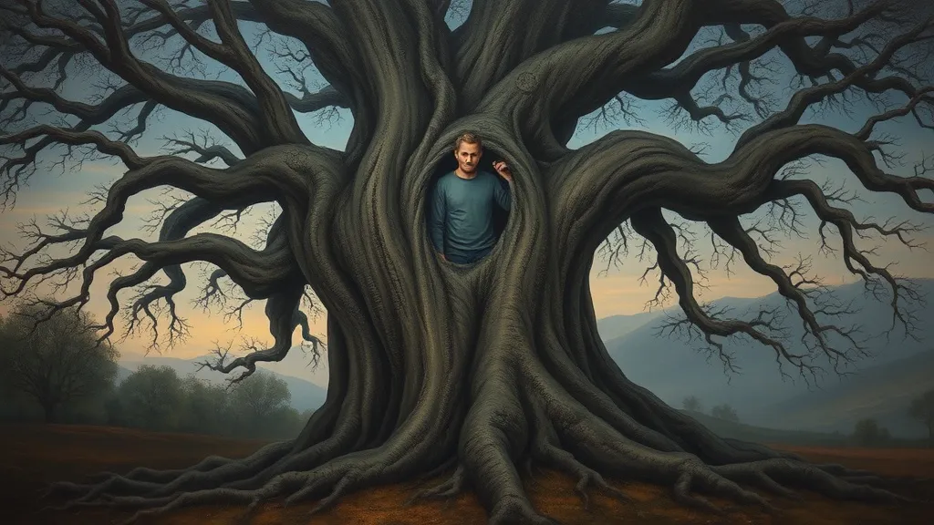 Dream symbol: man entering the tree: scenarios: Dream of a Man Entering a Tree Symbolically