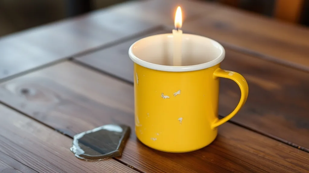 Dream symbol: yellow chipped enamel mug: intro
