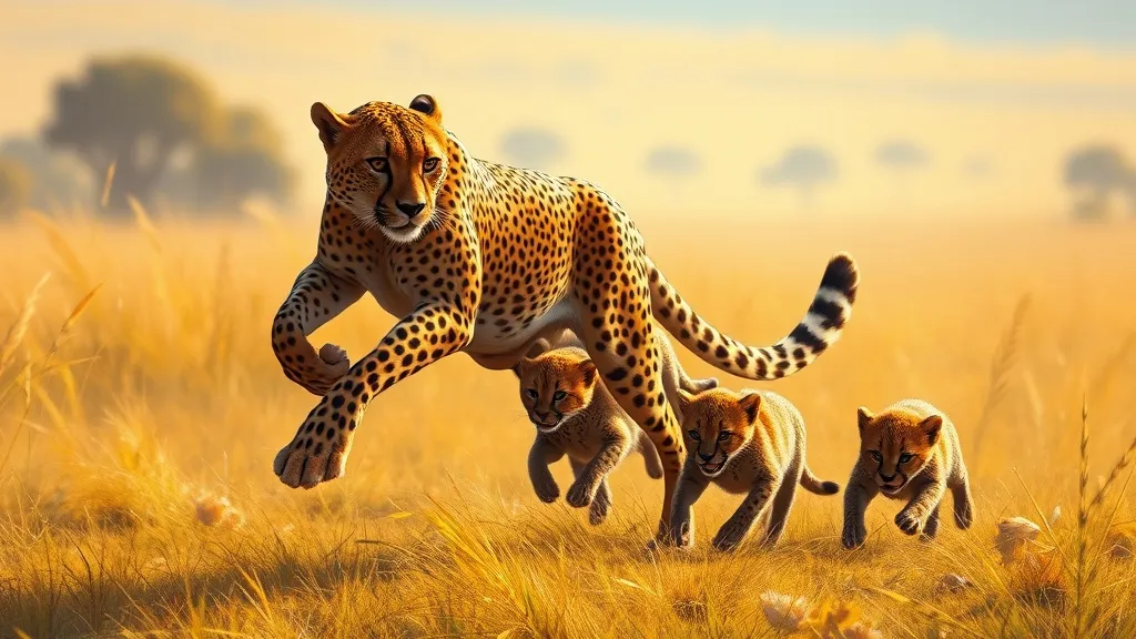 Dream symbol: mother cheetah: scenarios: Dreaming of a Mother Cheetah Running