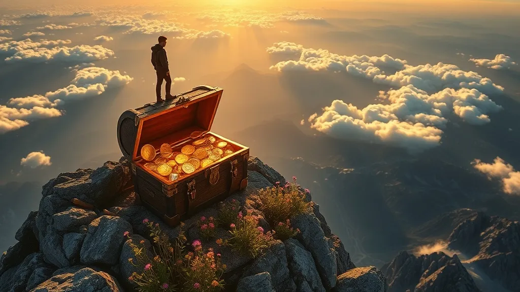 Dream symbol: mountain top: scenarios: Dream of Discovering Treasure on a Mountain Top