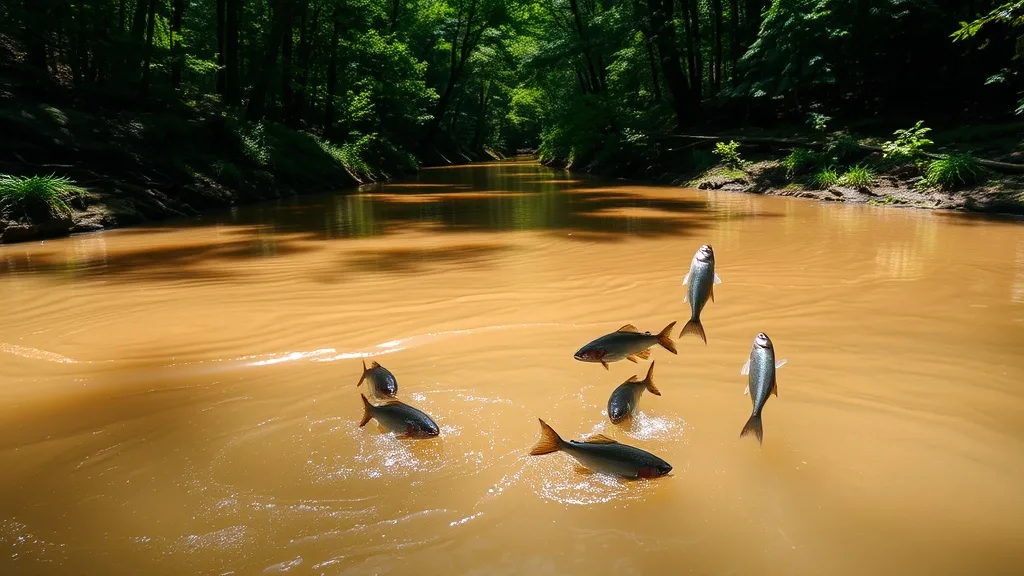 Dream symbol: muddy creek: scenarios: Dream of muddy creek with fish