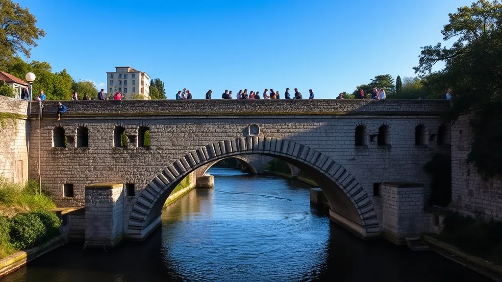 Dream symbol: old stone bridge: scenarios: Dream of an Old Stone Bridge with People on it