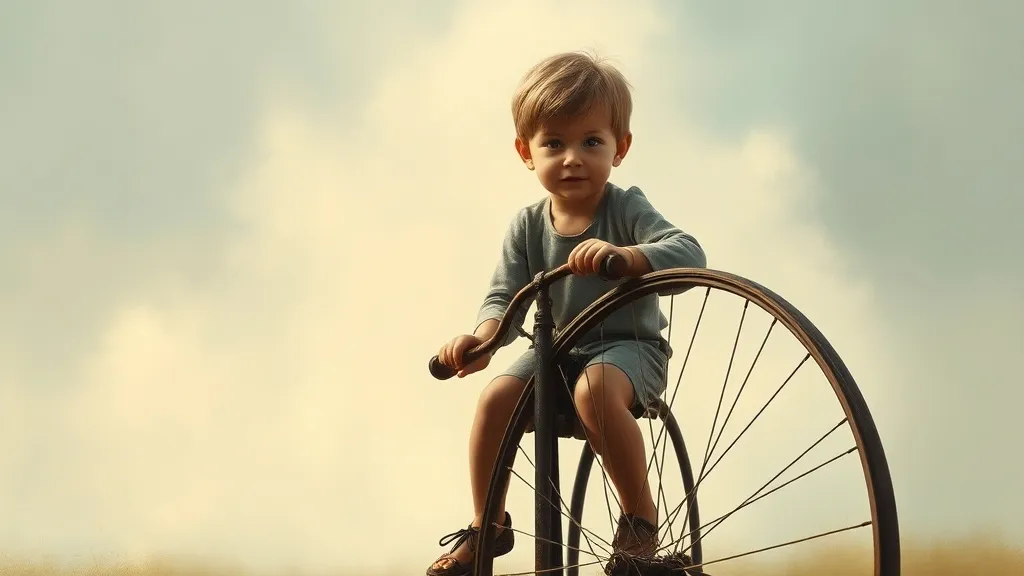 Dream symbol: bicycle with one big wheel: symbolism: Childhood Memories and Nostalgic Longing