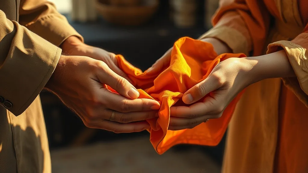 Dream symbol: orange cloth: scenarios: Dream about giving an orange cloth to someone