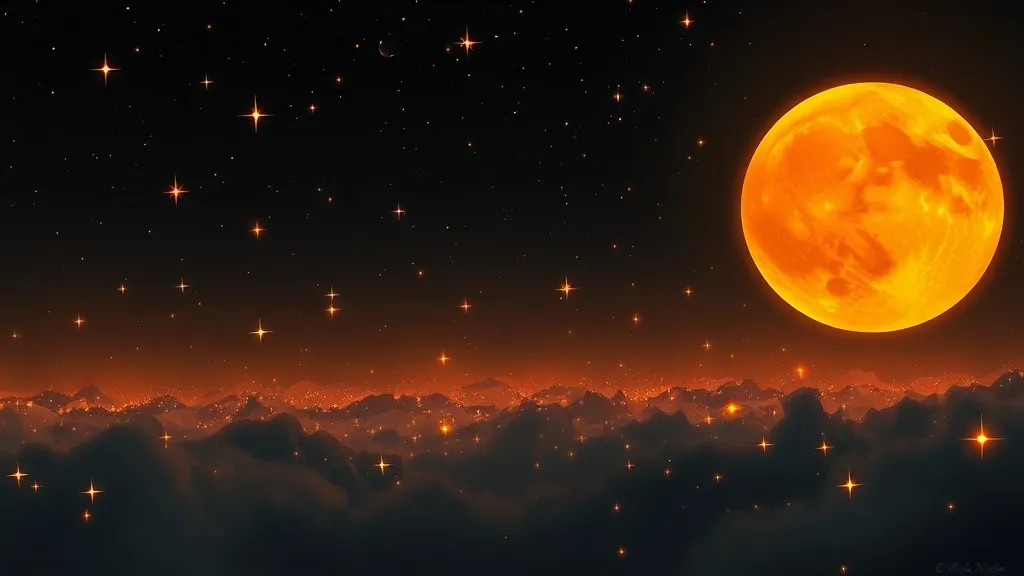 Dream symbol: orange moon: scenarios: Dreaming about an Orange Moon and Stars