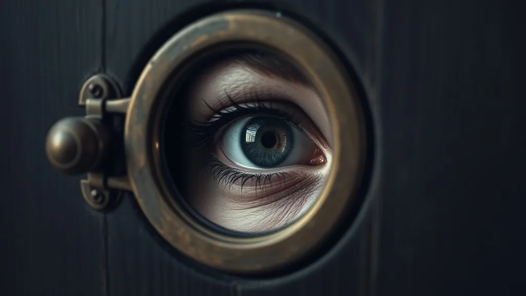 Dream symbol: front door peephole: scenarios: Dreaming of peering through a peephole and seeing a stranger