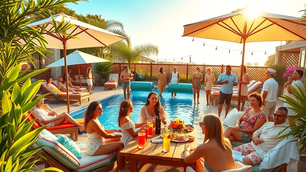 Dream symbol: poolside scene: scenarios: Dream of Hosting a Poolside Party