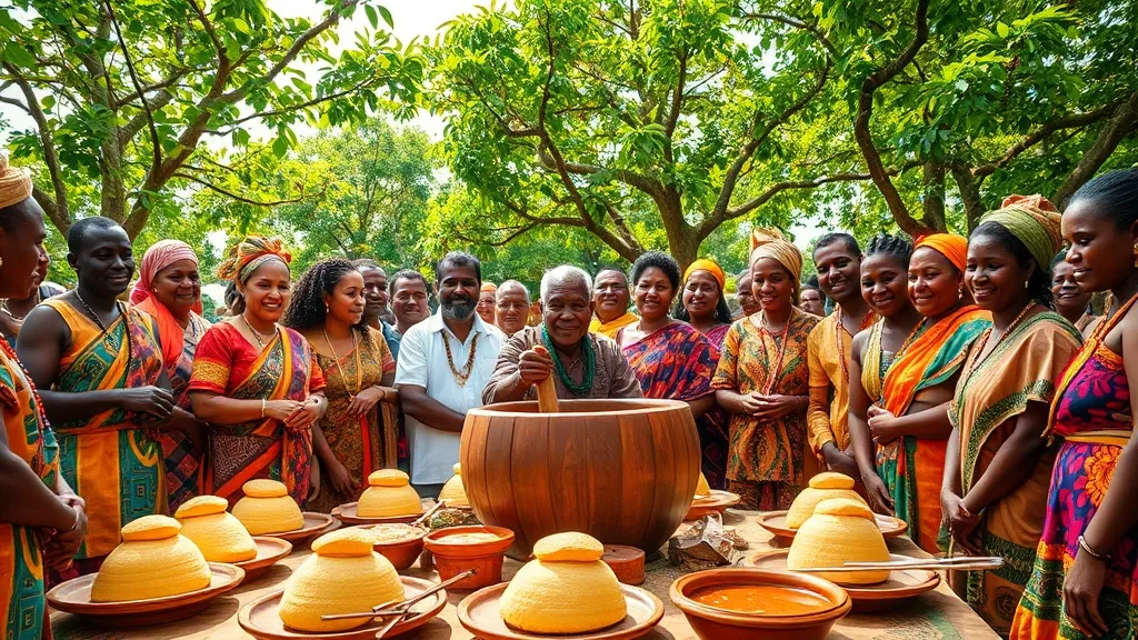 Dream symbol: pounded yam: scenarios: Dream about Pounded Yam in a Traditional Ceremony