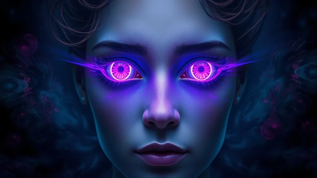 Dream symbol: purple glowing eyes: symbolism: Third Eye Activation