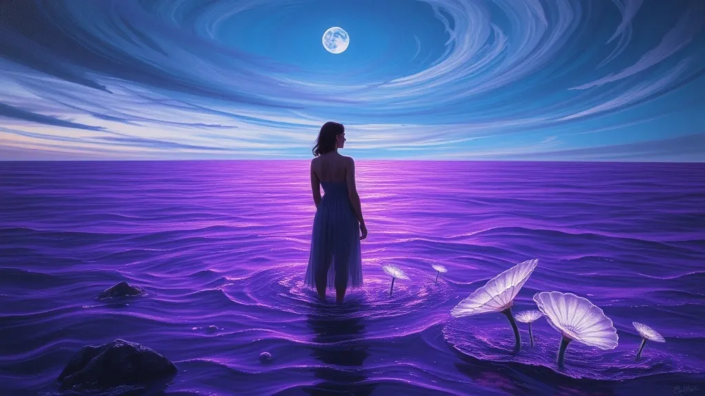 Dream symbol: purple water: symbolism: Creativity and Imagination Overflowing