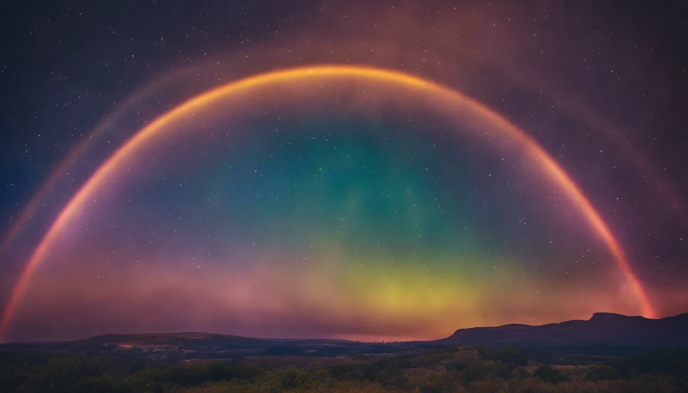 Dream symbol: rainbow: scenarios: Dream of a rainbow at night