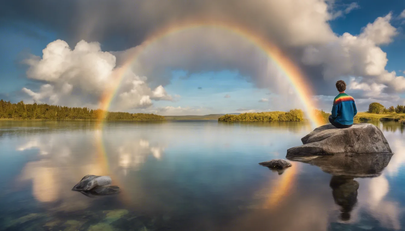 Dream symbol: rainbow: scenarios: Dream of a rainbow over a body of water