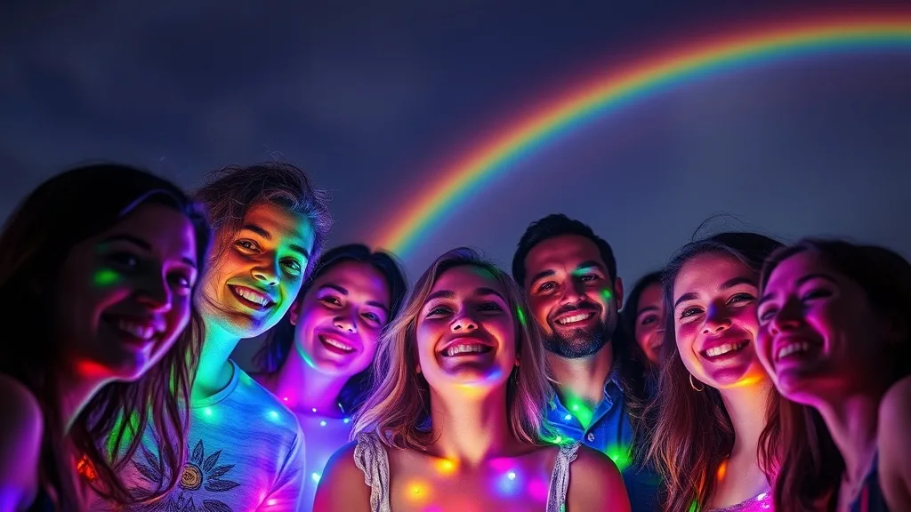 Dream symbol: rainbow lights: scenarios: Dream of Rainbow Lights on People
