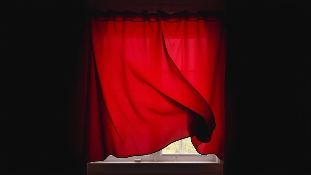 Dream symbol: red curtain: scenarios: Dream of red curtains blowing in the wind