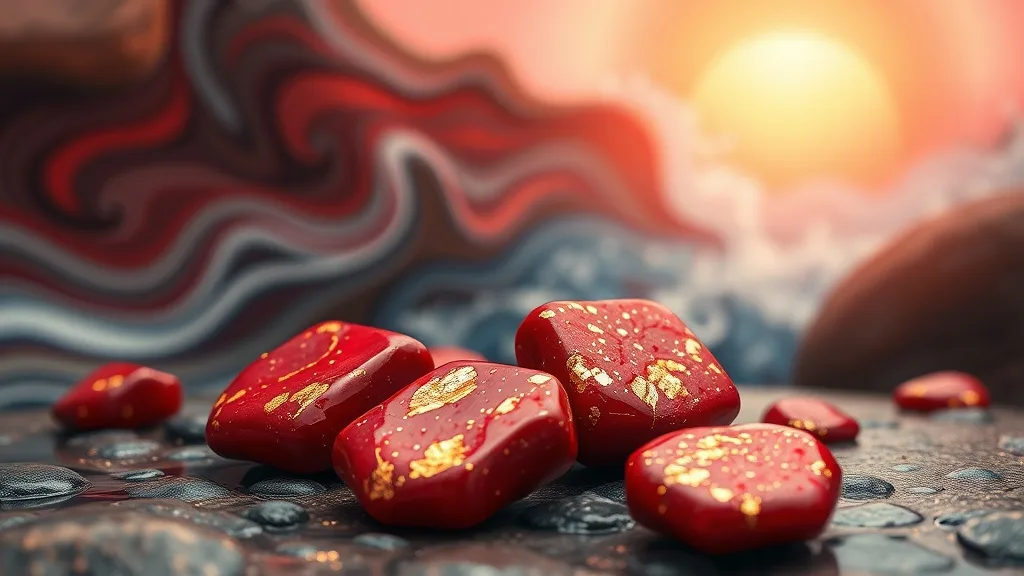 Dream symbol: red stones with gold flecks: symbolism: Transformation and Change