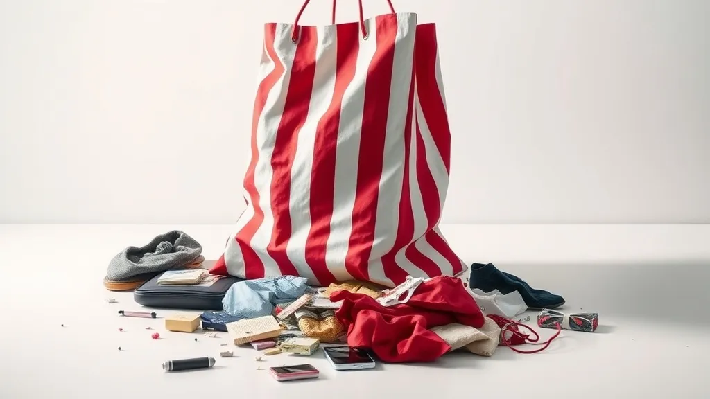 Dream symbol: red and white shopping bag: symbolism: Materialism and Consumerism