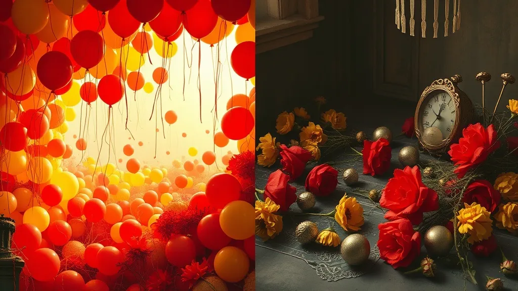 Dream symbol: red and yellow decorations: scenarios: Dream About Red and Yellow Decorations Reflecting Personal Feelings