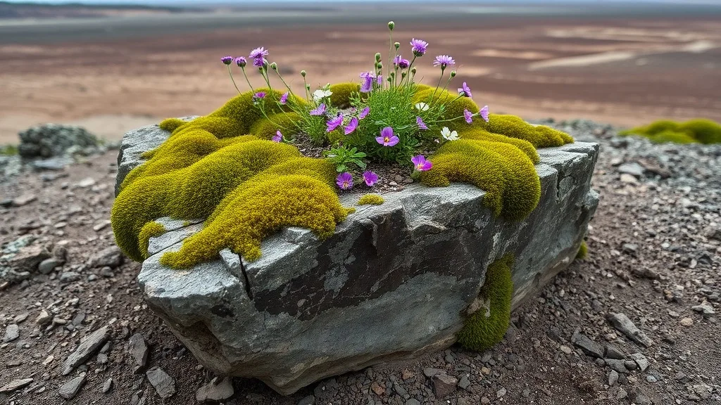 Dream symbol: rock slab: scenarios: Dream of a rock slab with plants