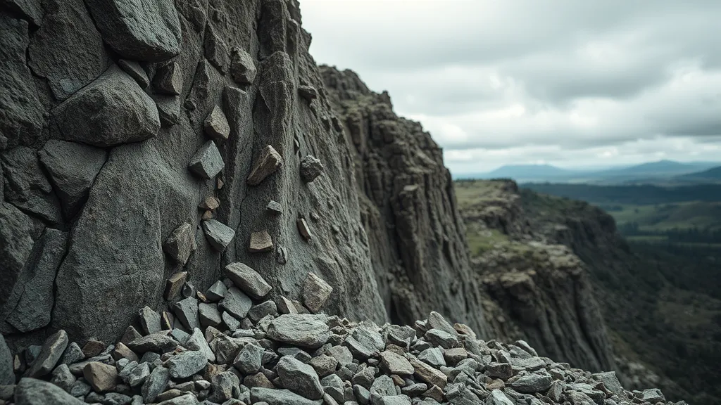 Dream symbol: rocky cliff face: scenarios: Dream of Falling Stones from a Rocky Cliff Face