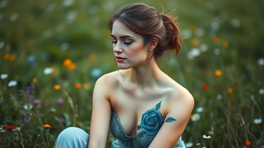 Dream symbol: rose tattoo: scenarios: Dream of a blue rose tattoo