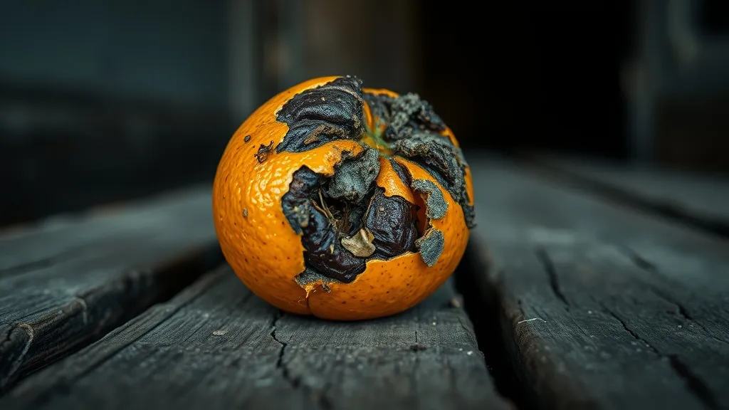 Dream symbol: rotten orange: symbolism: Neglect and Abandonment: Untended Matters