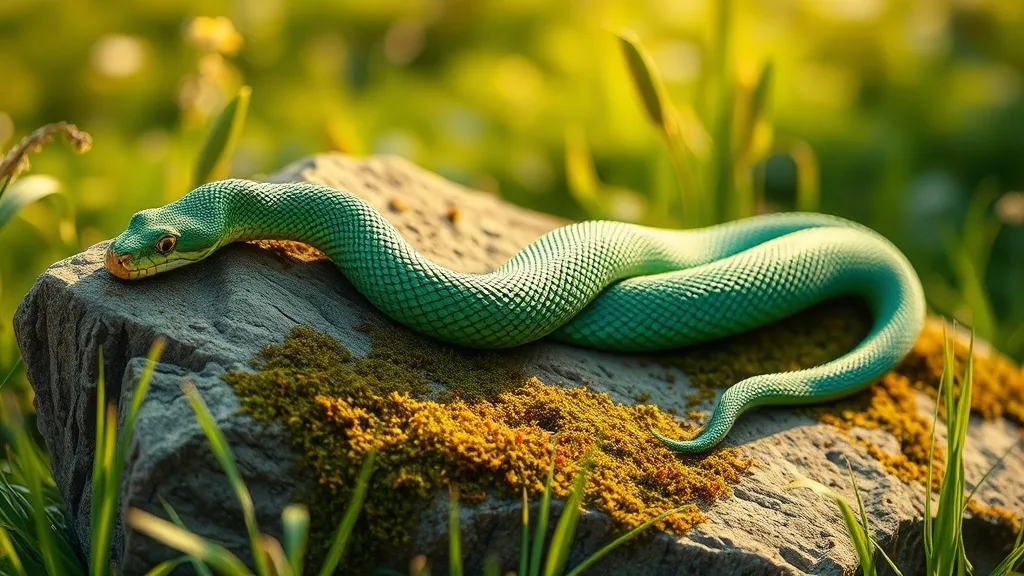 Dream symbol: serpent body: scenarios: Dream of a serpent body on a rock