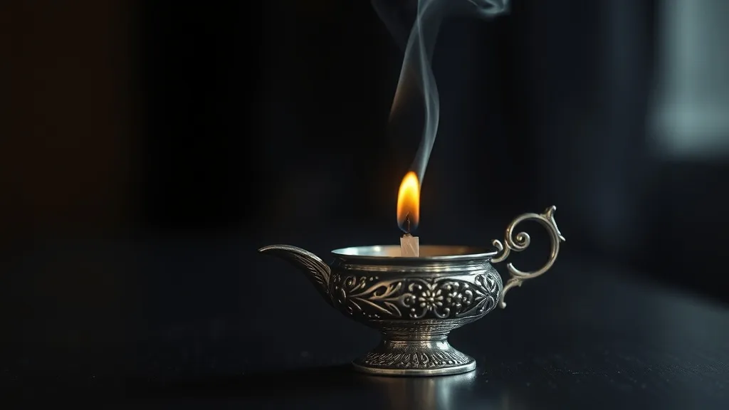 Dream symbol: silver oil lamp: scenarios: Dream about a Silver Oil Lamp Extinguished by Wind
