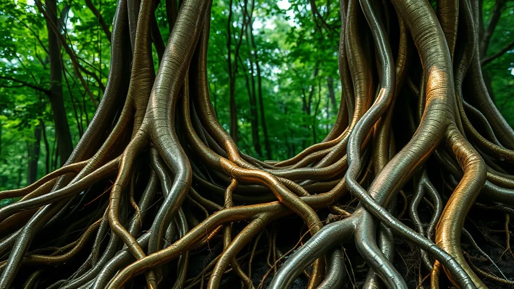 Dream symbol: silver roots: scenarios: Dream about Silver Roots Entwined with Gold