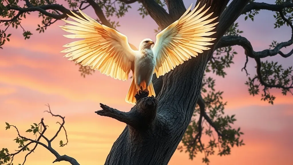 Dream symbol: six-winged bird: scenarios: Dream of a Six-Winged Bird Perched on a Tree