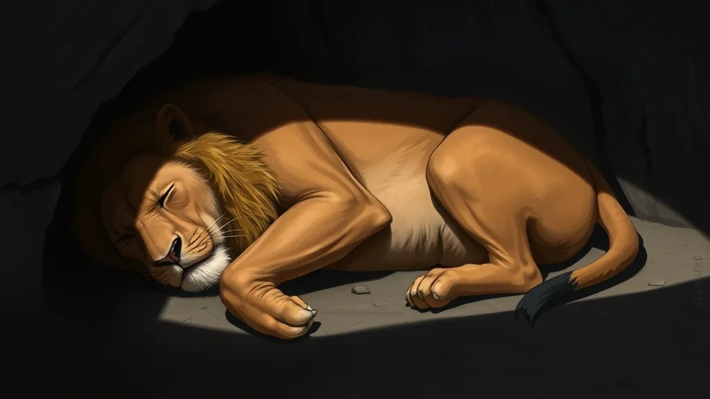 Dream symbol: sleeping lion: symbolism: Subdued Aggression or Latent Anger