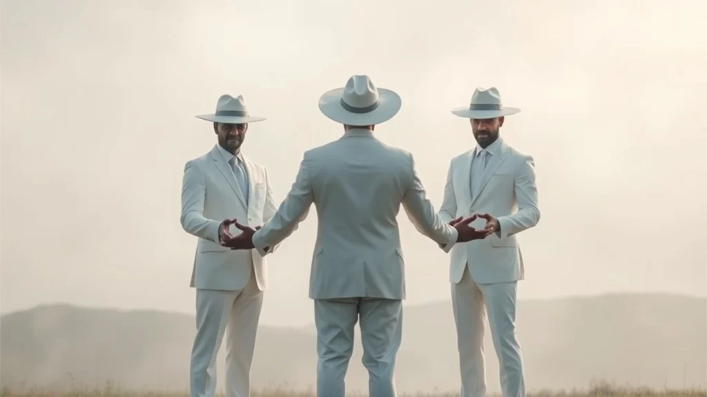 Dream symbol: three men in white suits: symbolism: Emotional Healing and Insight