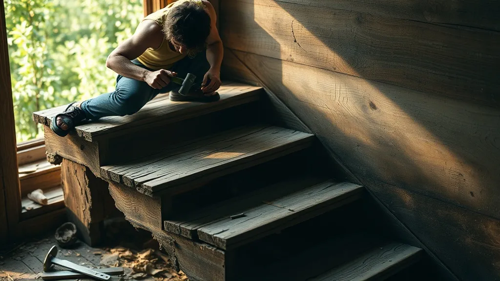 Dream symbol: stairs with unsteady floor: scenarios: Dream about Repairing Unstable Stairs Dream symbol: stairs with unsteady floor: scenarios: Dream about Repairing Unstable Stairs