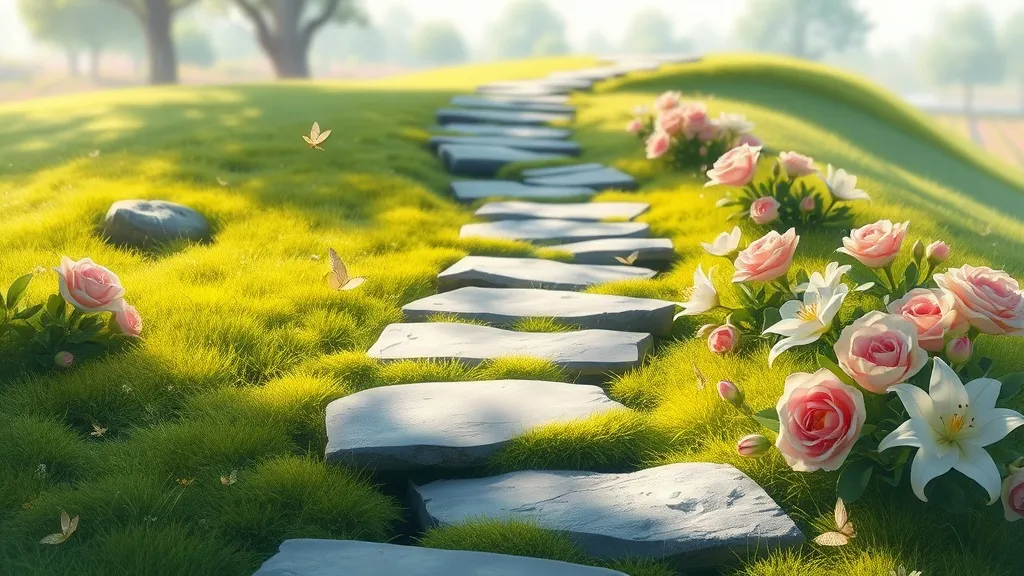 Dream symbol: stepping stones: scenarios: Dream About Stepping Stones in a Beautiful Garden