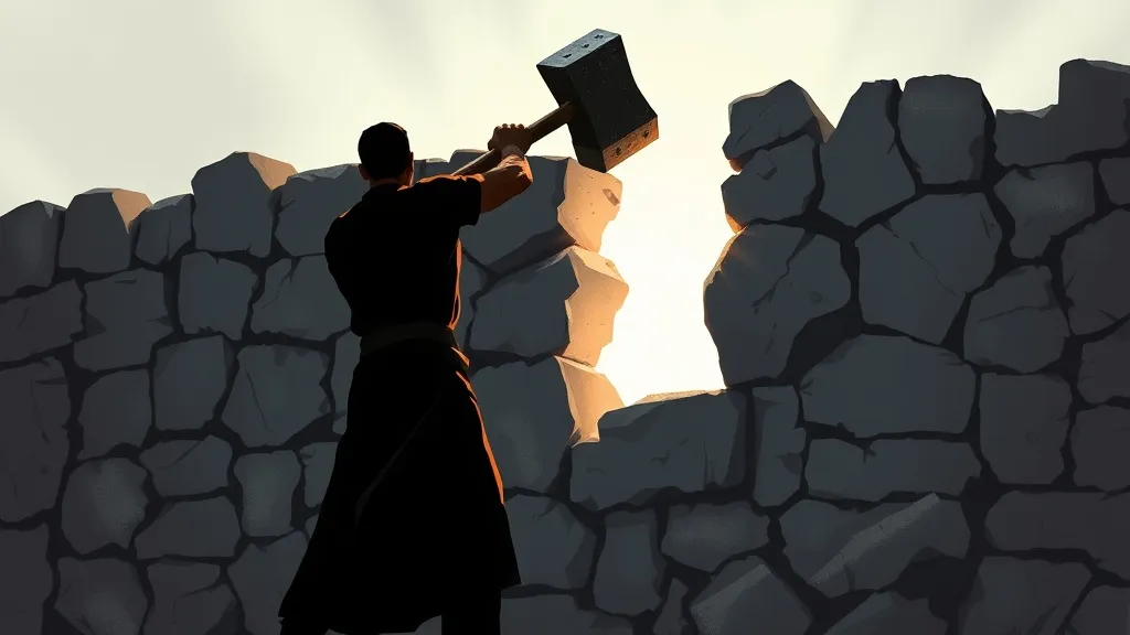 Dream symbol: stone wall: scenarios: Dream of breaking down a stone wall