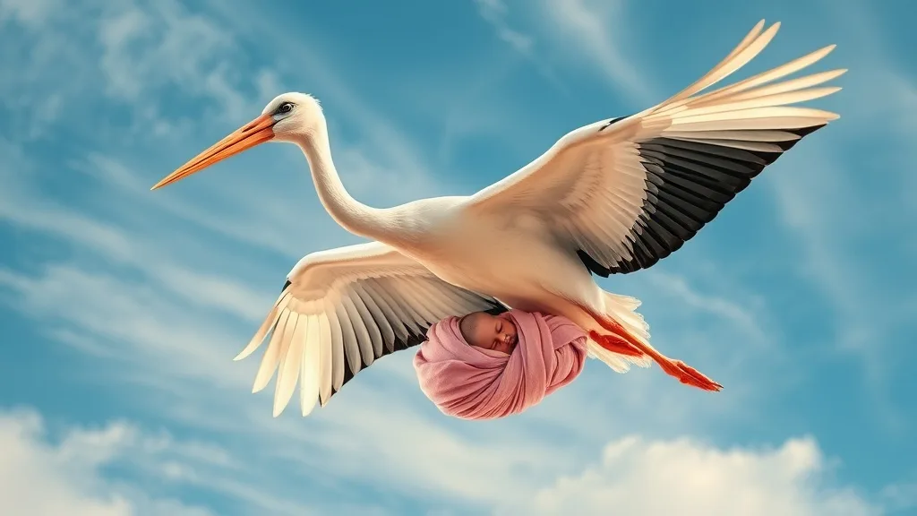 Dream symbol: stork: scenarios: Dream of Stork Carrying a Baby