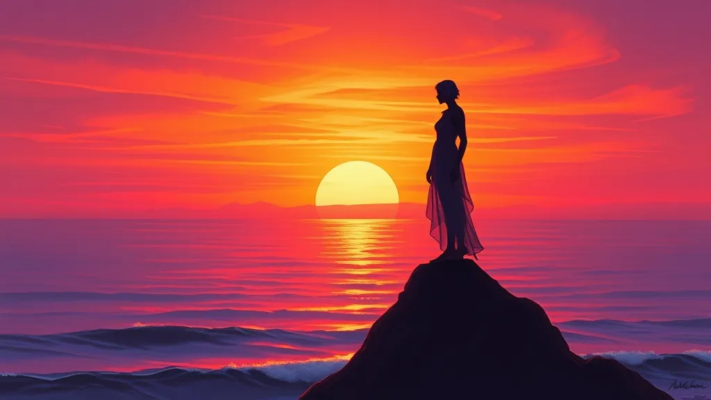 Dream symbol: sunset over ocean: scenarios: Dreaming of a Sunset Over the Ocean and a Magical Being