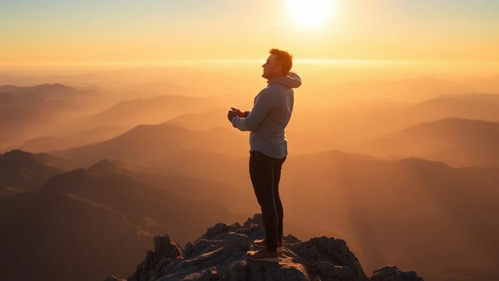 Dream symbol: self-hug: scenarios: Dream of hugging yourself on a mountaintop