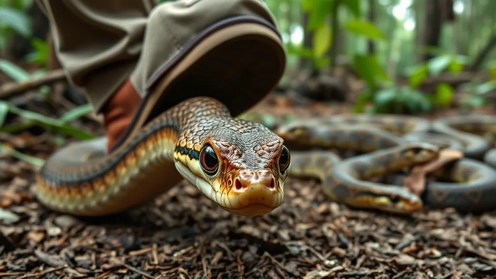 Dream symbol: toe stepping: scenarios: Dream of a Toe Stepping on a Snake