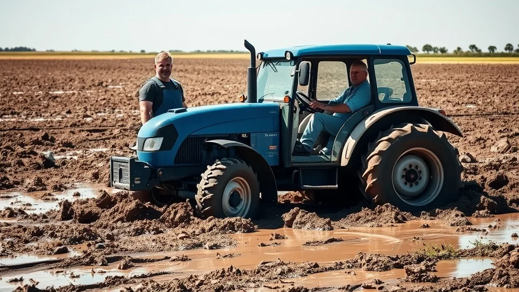 Dream symbol: tractor car: scenarios: Dream of a Tractor Car in Mud