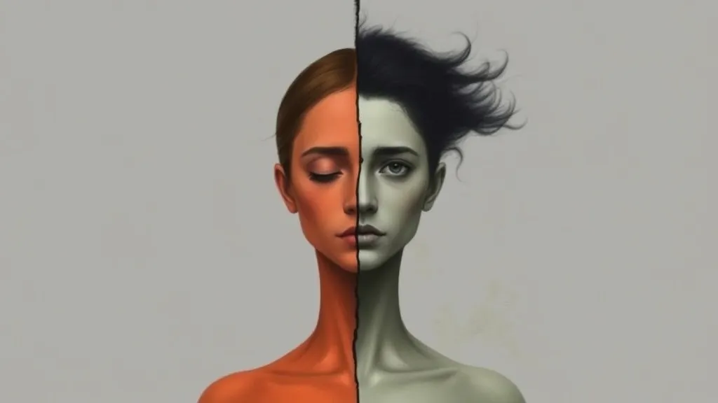 Dream symbol: two halves: symbolism: Fractured Identity