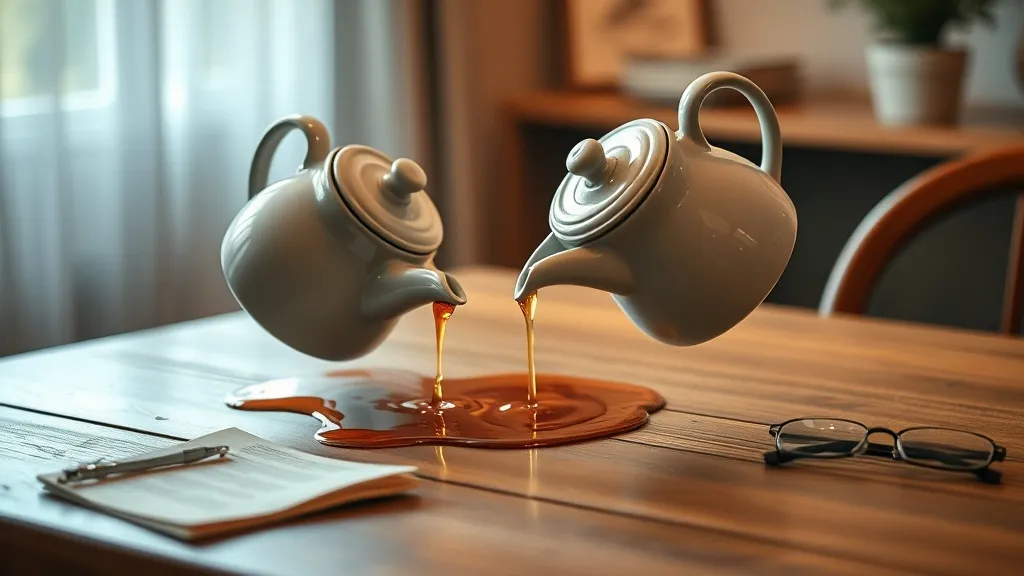 Dream symbol: two teapots: scenarios: Dream about Two Teapots Spilling Tea