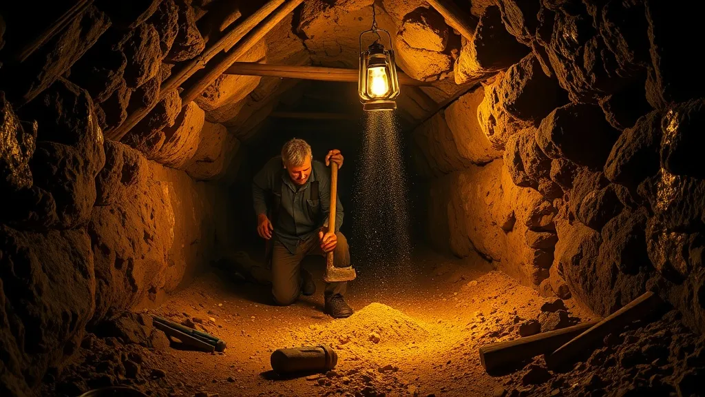Dream symbol: underground gold mine: scenarios: Dream about Unearthing Rich Veins in an Underground Gold Mine