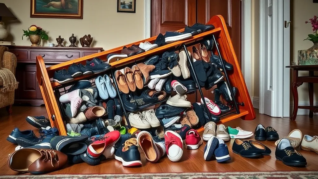 Dream symbol: fallen shoe rack: scenarios: Dream of a Shoe Rack Falling Down