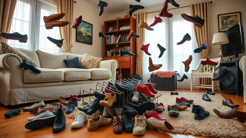 Dream symbol: fallen shoe rack: symbolism: Feeling Overwhelmed and Out of Control