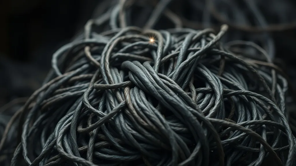 Dream symbol: tangle: symbolism: Difficulty Untangling Problems or Issues