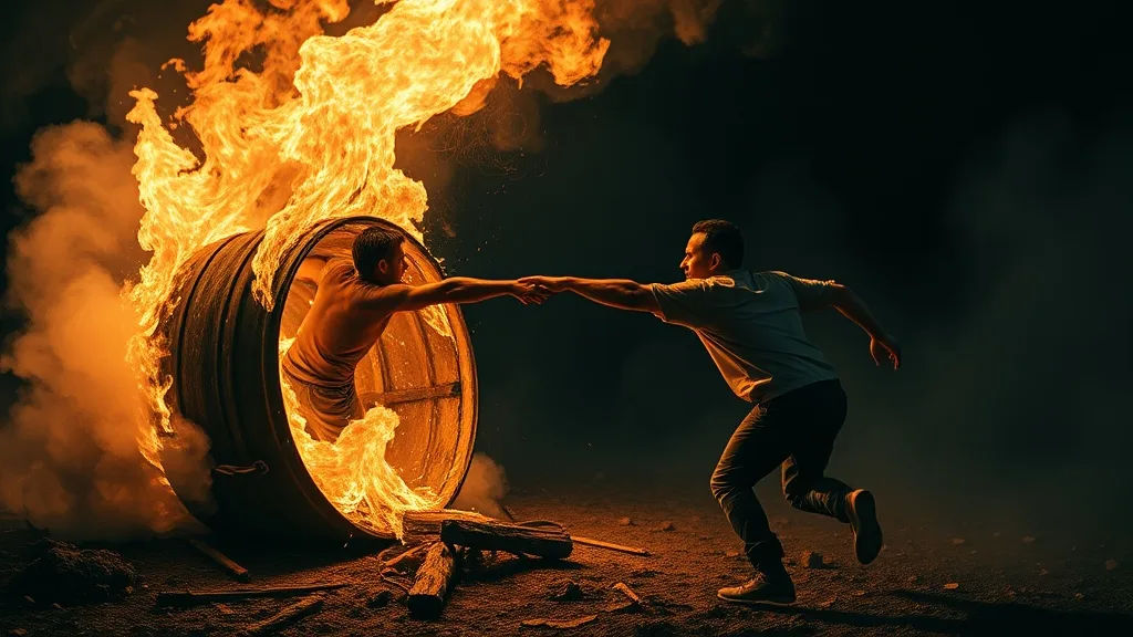Dream symbol: barrel of fire: scenarios: Dream of Rescuing Someone from a Burning Barrel
