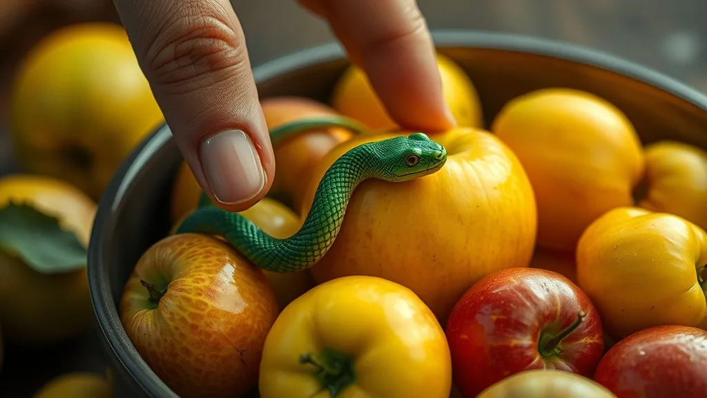 Dream symbol: small serpent: scenarios: Dream of a Small Serpent in Your Food