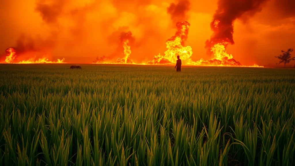 Dream symbol: rice field: scenarios: Dream of Rice Field on Fire